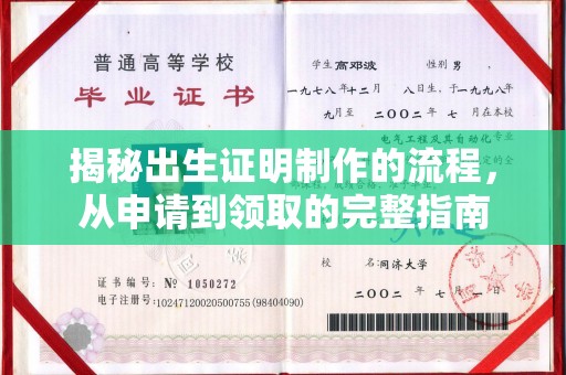 润州揭秘出生证明制作的流程，从申请到领取的完整指南