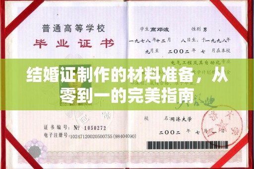 润州结婚证制作的材料准备，从零到一的完美指南